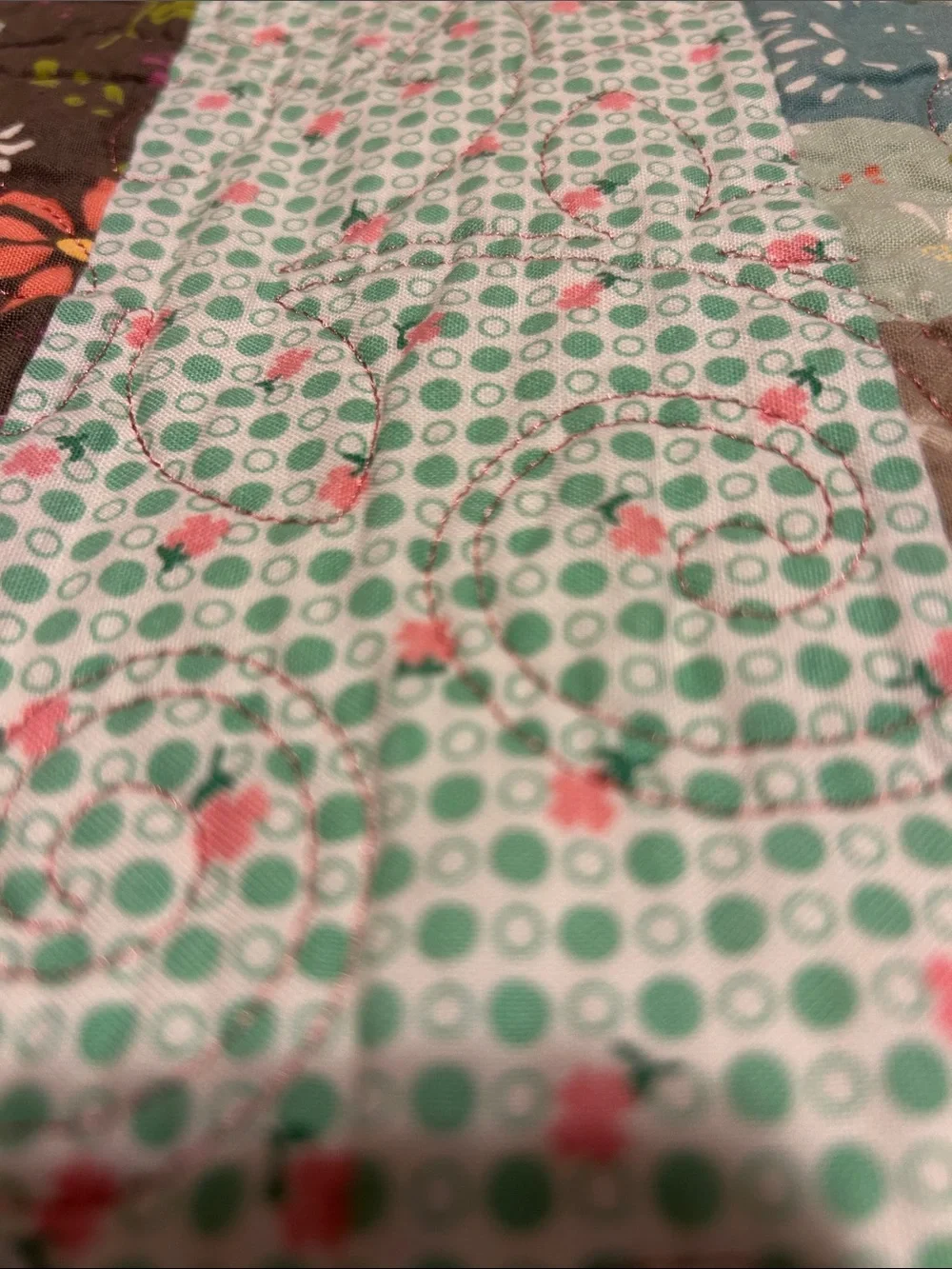 ONE OF A KIND - HANDCRAFTED Patchwork Floral Cotton Quilt Multicolor